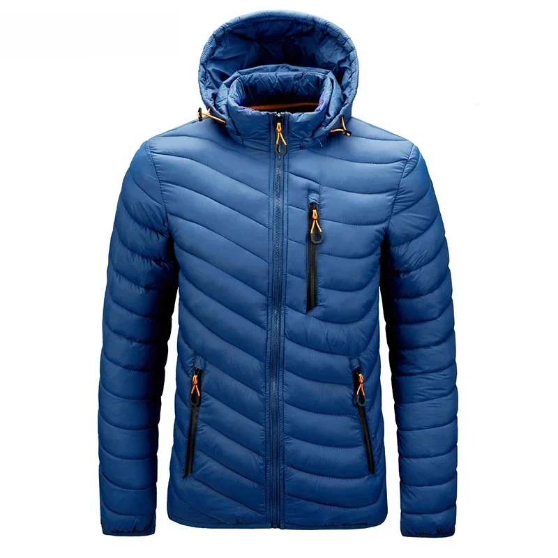 العلامة التجارية شتاء دافئ مقاوم للماء 2025 جديد الخريف سميكة مقنعين سترات رجالي موضة عادية سليم سترة معطف الرجال #1