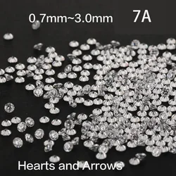 7A Grade 10~1000pcs/bag 1.0mm~5.0mm White Cubic Zirconia Loose Stones Round Brilliant Cut CZ Stone Gems For Jewelry Making DIY