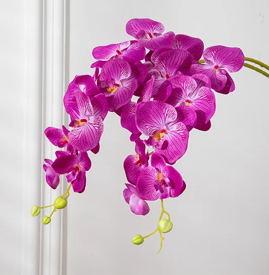 2 STKS Kunstbloemen Orchidee Set Real Touch 69 cm Hoog 9 Hoofden Nep Phalaenopsis Bloemenvaas Vulstoffen Thuis Bruiloft Indoor Decor - afbeelding 1