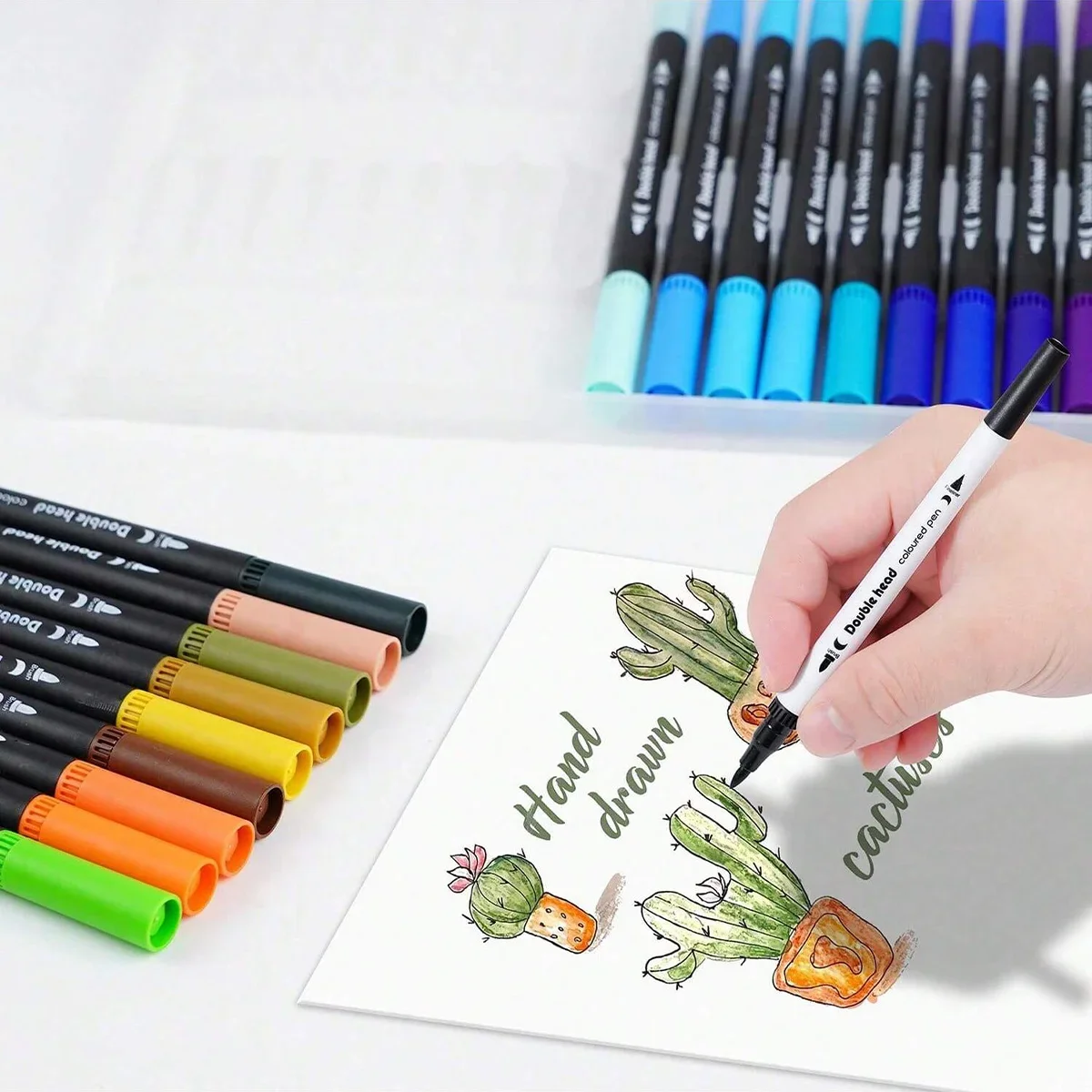 12-120 لون علامات مجموعة المزدوج تلميح فرشاة القلم غرامة تلميح اللوحة المائية أقلام تلوين أقلام لمستلزمات الرسم الفني مانغا