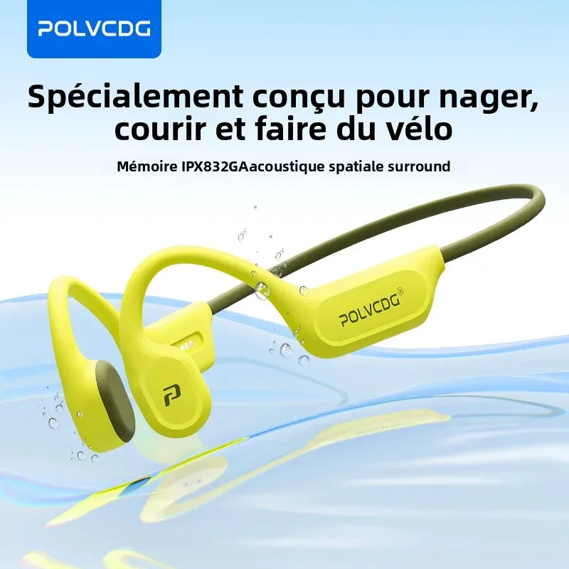 POLVCDG X9 écouteurs à Conduction osseuse IPX8 étanche ouvert natation écouteurs 32G oreille suspendus écouteurs Tennis course cyclisme