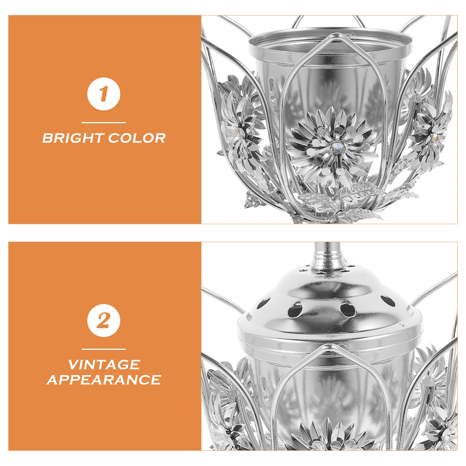 Electric Incense Burner Plug in Metal Vintage Aroma Burner for Home Decor Relaxation Portable Censer Holder Tabletop Ornament