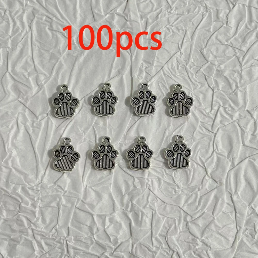 100Pcs Manufacturer Wholesale Cat Claws Cute Animal Pet Dog Paw Footprints DIY Jewelry Simple Bracelet Necklace Pendant Accessories