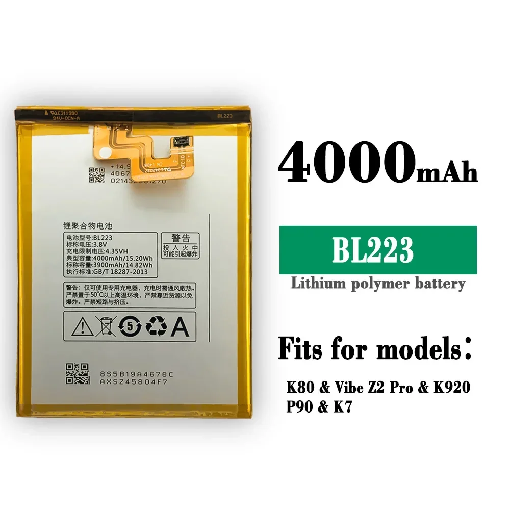 BL223 Mobile Phone Replacement Battery For Lenovo K80 K80M K920 VIBE Z2 Pro BL-23 P90 K7 Large Capacity Lithium Bateria