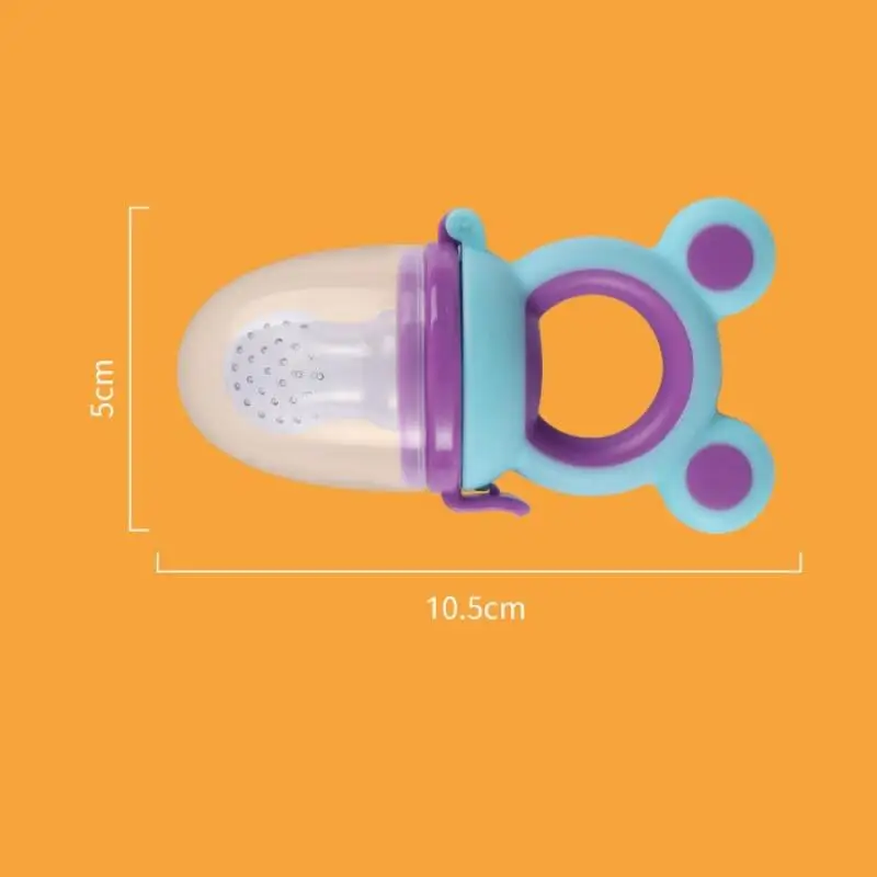 0-3 Jaar Baby Fruit Eten Gebruiksvoorwerpen Schattige Beer Oren Food Grade Siliconen Bijtring Baby Puree Zakje Tandjes Stick Fopspeen Bijtring Bijtring