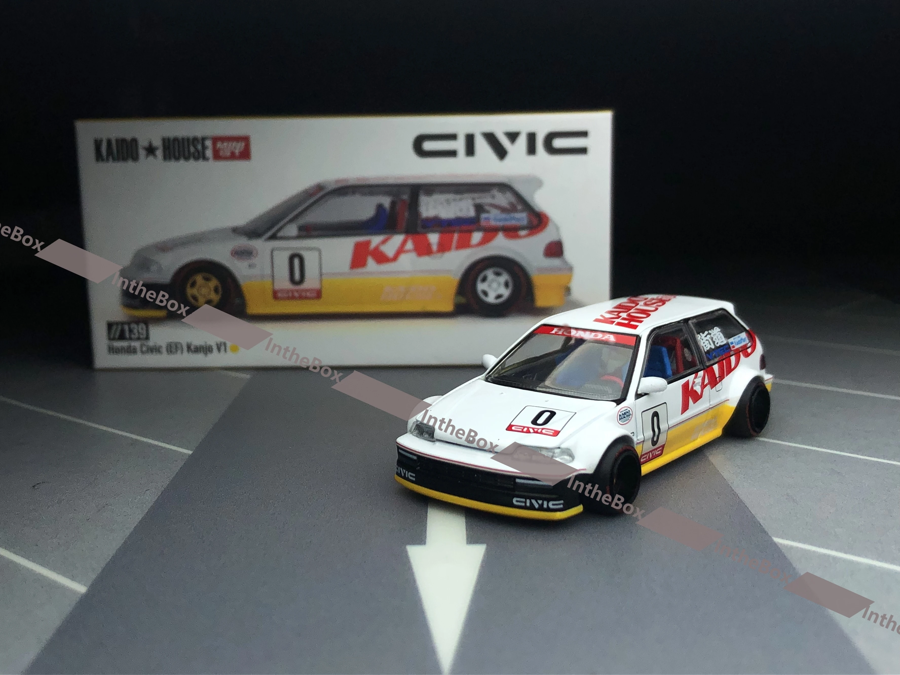 Des 2024 Mini GT KAIDO #139 Civic (EF) Kanjo V1 1/64 DIECAST Model koleksi mobil edisi terbatas mainan hobi