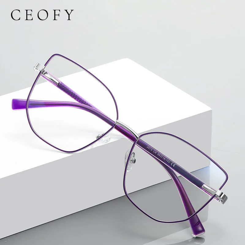 Ceofy feminino cateye miopia marca design óculos quadro moda óculos de prescrição óptica quadro para mulher 2023 nova chegada