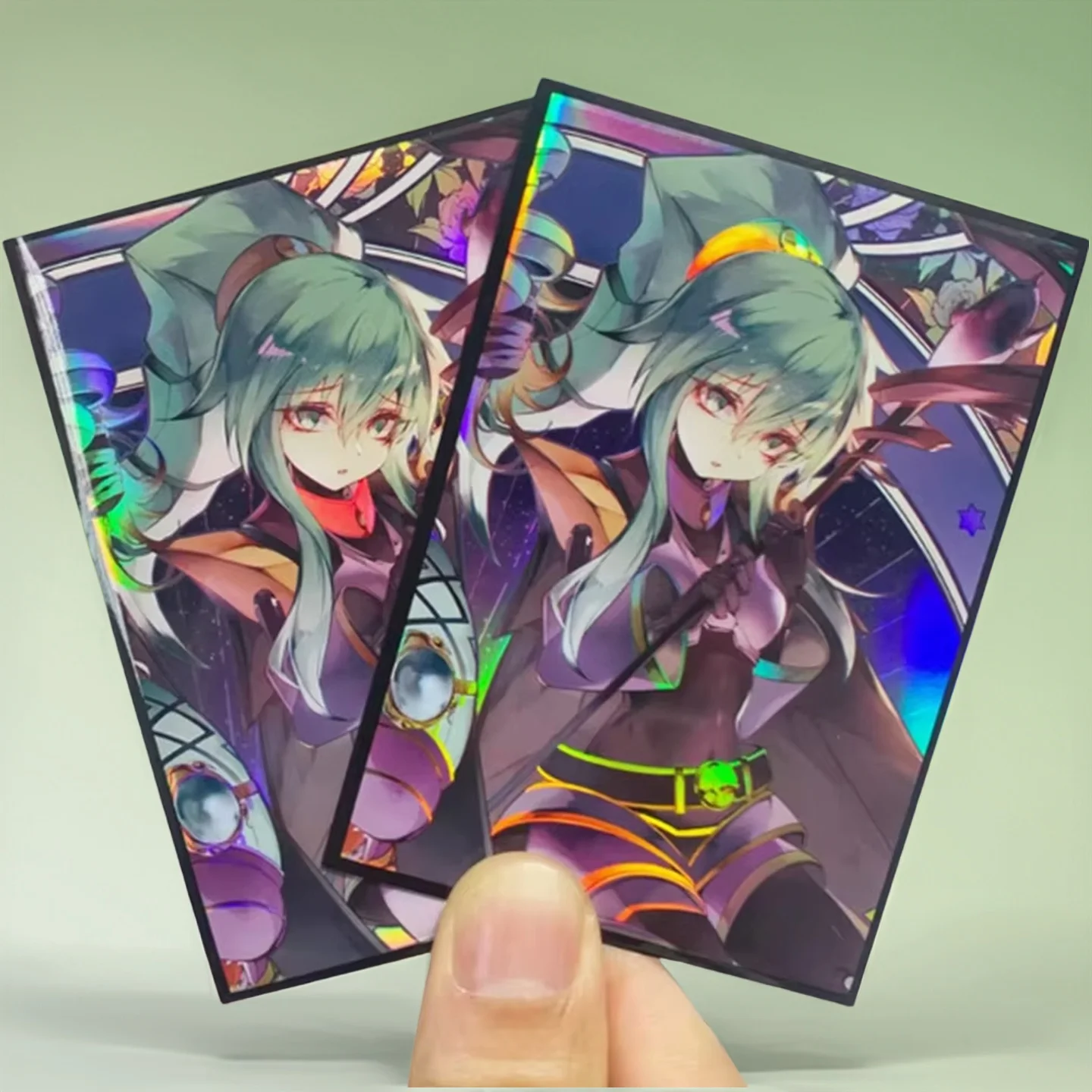 

50PCS 63x90mm Animation Card Sleeves Trading Cards Protector Japanese Size OCG Trading Cards Laser Flash Shine Protector Case