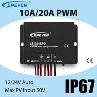 EPEVER 10A 20A PWM Solar Charge Controller For Solar Lights Outdoor Camping Waterproof Solar Panel Regulator IP67 12V 24V