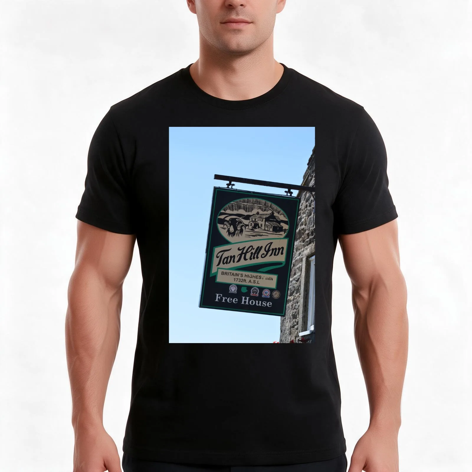 Tan Hill Inn, Britain's Highest Inn T-Shirt, Summer Casual Cotton Tee, Oversized Streetwear Tops, Vintage Graphic Print
