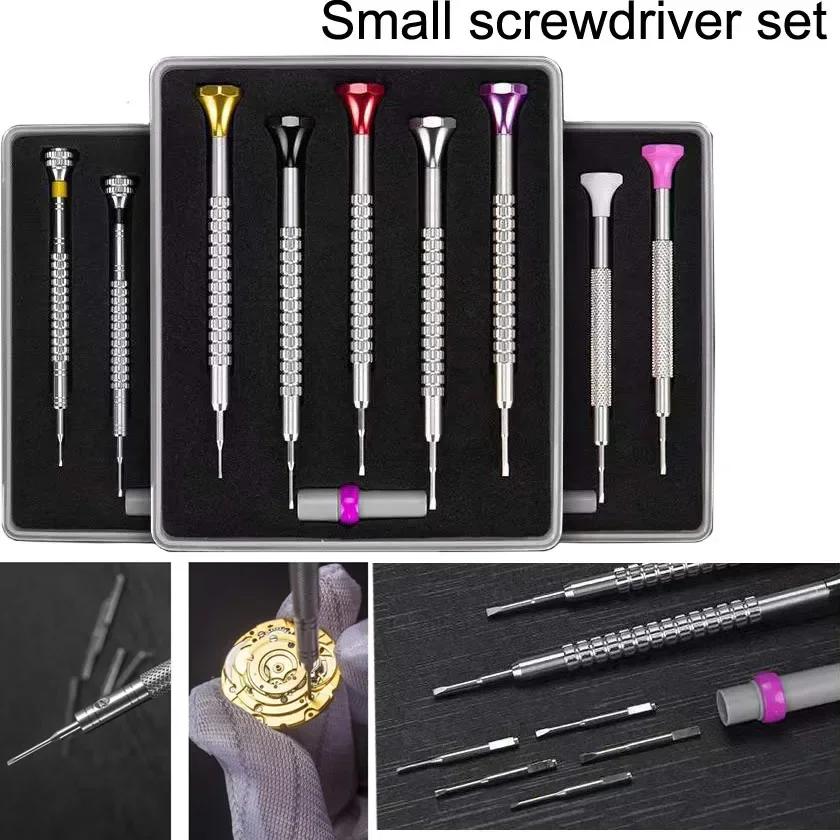 5PCS/ Set Precision Flat Straight  Steel Screwdrivers Set Watch Glasses Jewelry Watches Repair Tool Kit 0.8 1.0 1.2 1.4 1.6mm