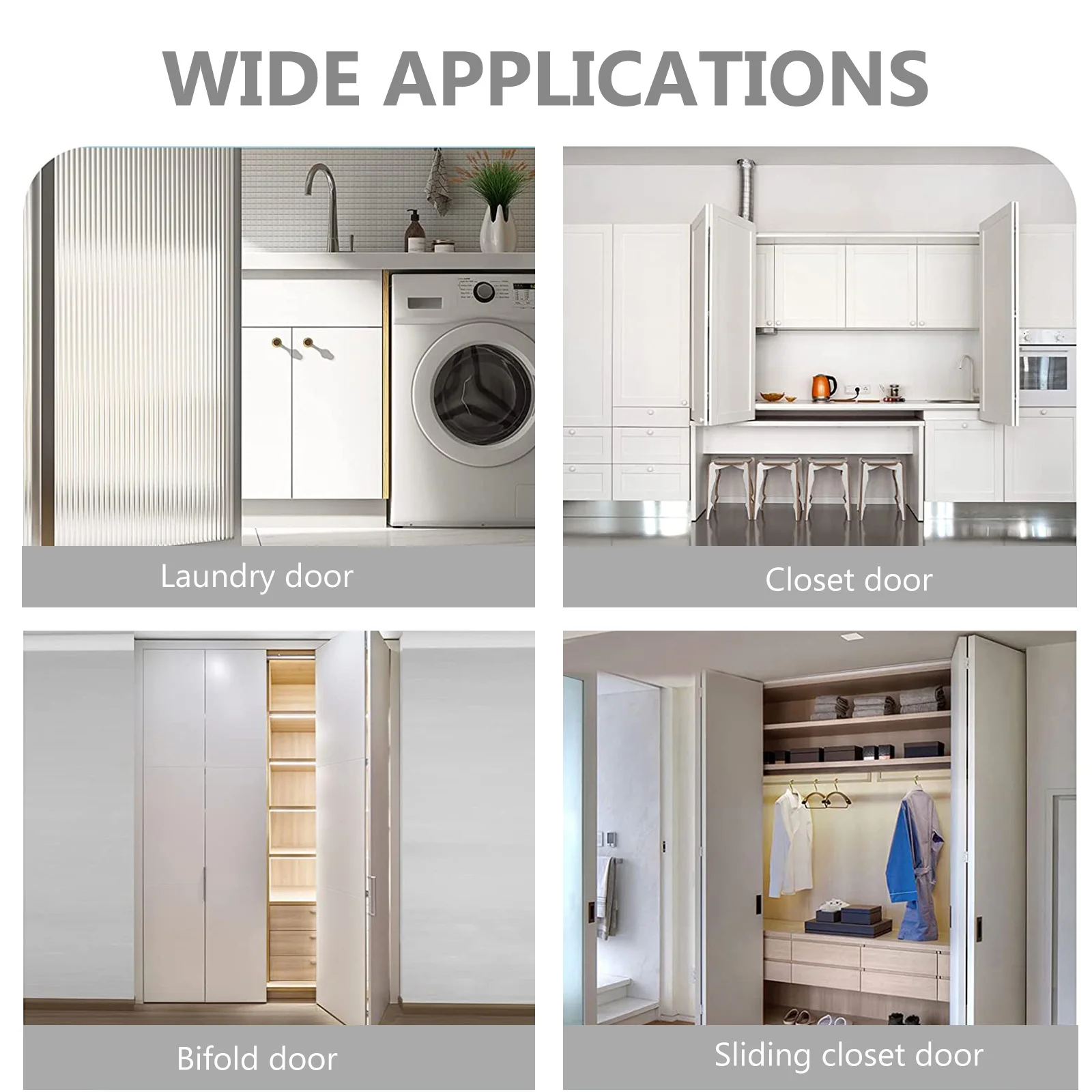 

1 set 1 Set Sliding Door Hardware Kit Metal Plastic Bifold Rollers Track Bottom Top Pivots Guide Wheel Closet Replacement Parts