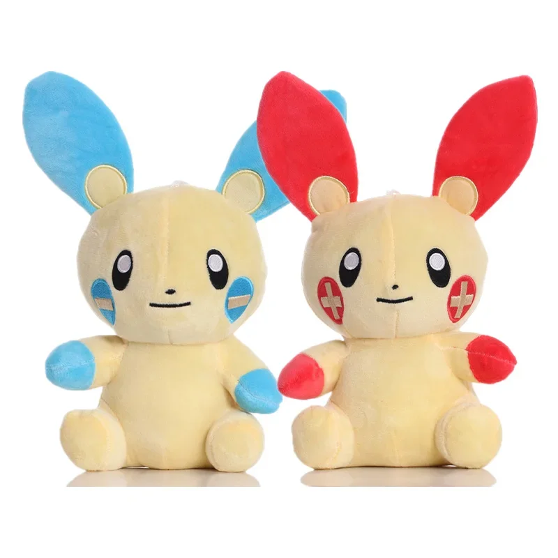 22cm New TAKARA TOMY Anime Pokemon Plusle Minun Plush Toy Doll Peluche Soft Stuffed Cartoon Animals Toys Gifts for Children Kids