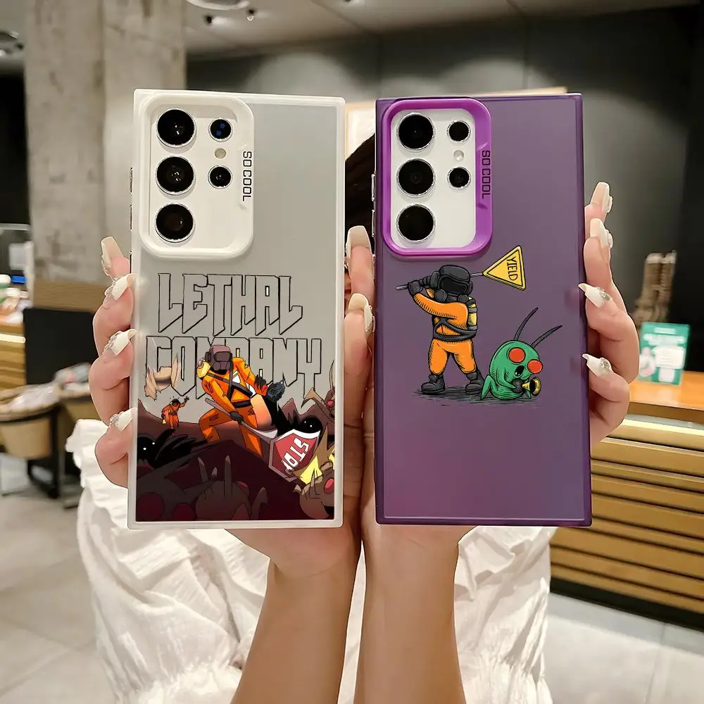 Video Game L-Lethal Company Phone Case For Samsung Galaxy S25 Edge S24 S23 S22 S21 S20 Ultra Funda Silicone Silver Phone Case