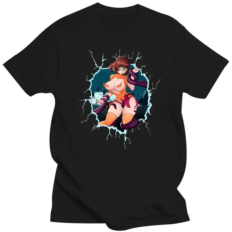 New Men Tshirt Anime Velma Tentacles Velma Dinkley T Shirt Printed T-Shirt Summer Short Sleeve Cotton Tees Tops Harajuku Streetw