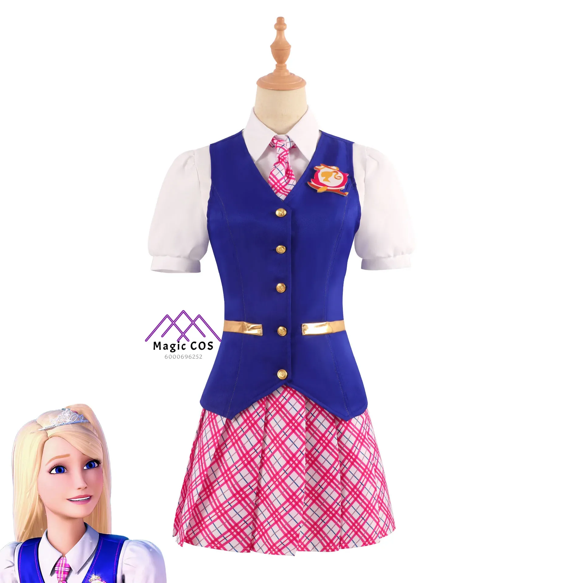 

Delansey Uniform Barbby's Charm Princess College Budget-Friendly School Uniform Halloween Role-playing Costume Party Essential