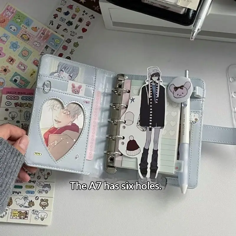 Multi-functional PU Leather Photo Card Storage Book Loose-Leaf Design Durable Organizer for K- Idol Fans Daily Use