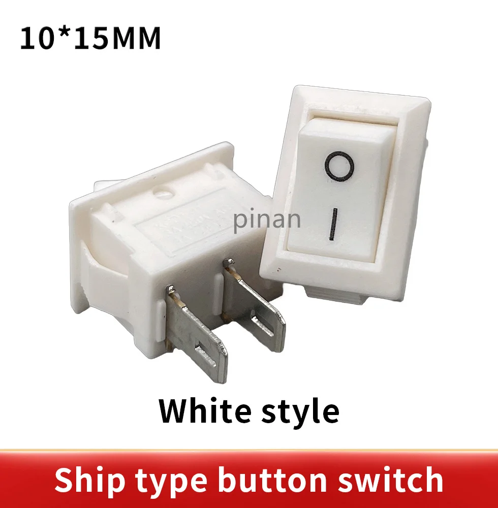 5/10 pcs KCD11 15*10 2 Pin 3A 250V Boat Switch Red Black White Snap-in SPST ON OFF Rocker Position MINI Switch 15mmx10mm