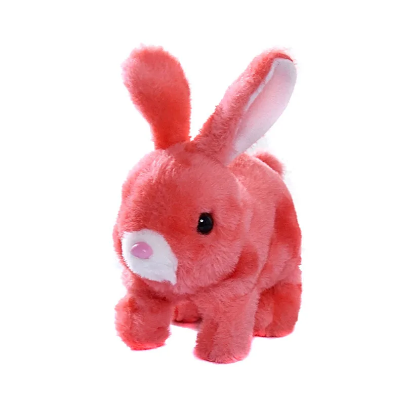 ของเล่นเด็ก กระต่ายตุ๊กตาไฟฟ้า น่ารัก เลียนแบบสัตว์เลี้ยง เดินได้/เห่าได้ กระดิกหู การ์ตูนกระต่าย ของเล่นเด็กหัดคลาน ตลกๆ