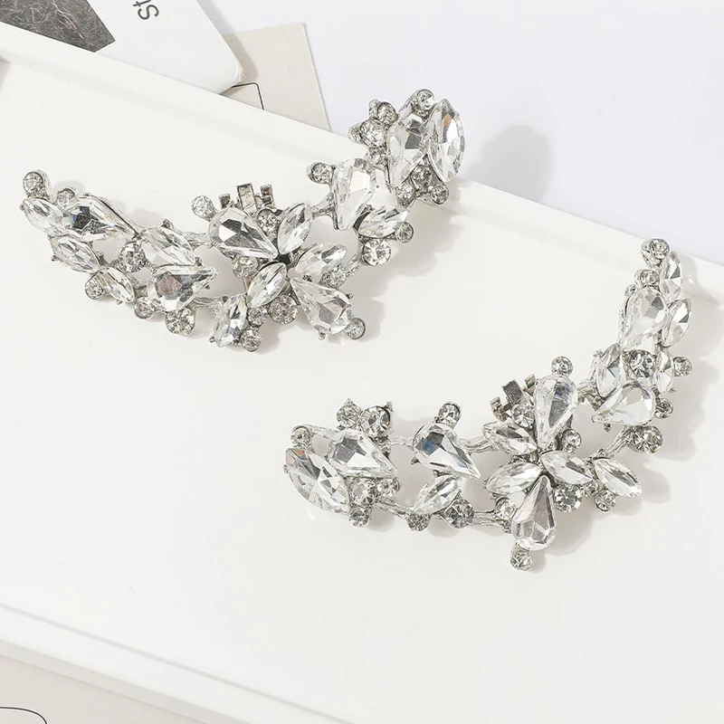 1Pcs Women Shoe Floral Buckle DIY Rhinestone Shoe Clip Detachable Wedding Shoes High Heel Shoe Accessories Shiny Shoes Ornaments