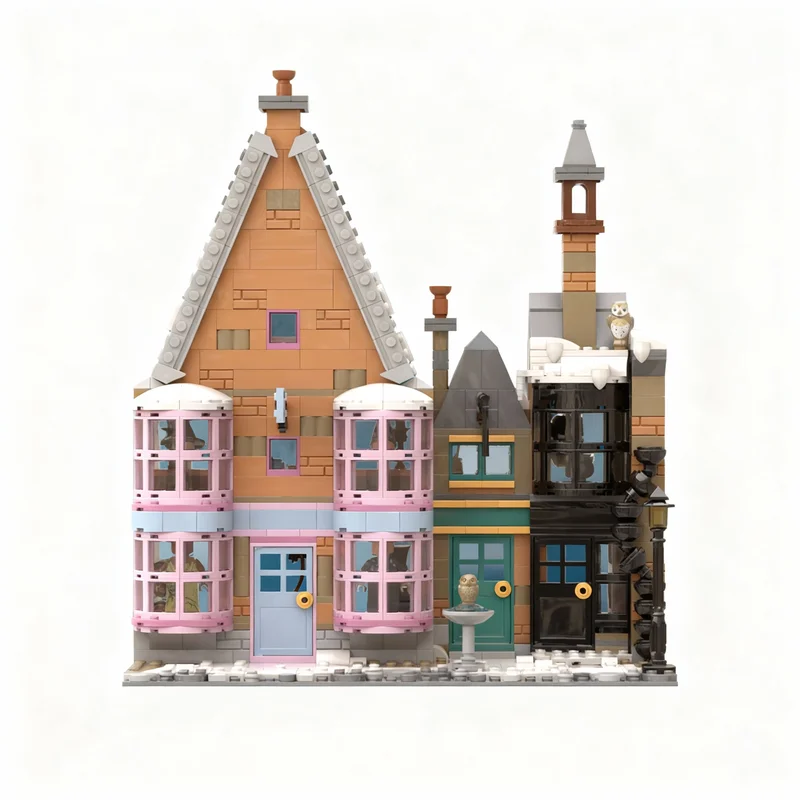 1029-pezzi-moc-harry-gladrags-wizardwear-j-pippins-potions-ceridwen's-cauldrons-espansione-hogsmeade-modello-di-blocchi-da-costruzione-giocattoli