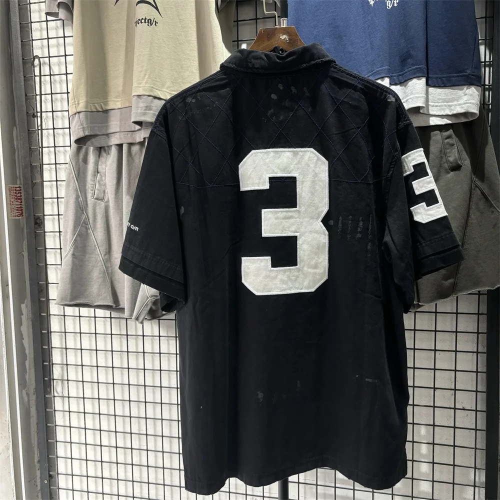 

Футболка с отложным воротником и надписью High Street irt ort Sve в стиле ретро, 3 цифры на Ba Youth Faion