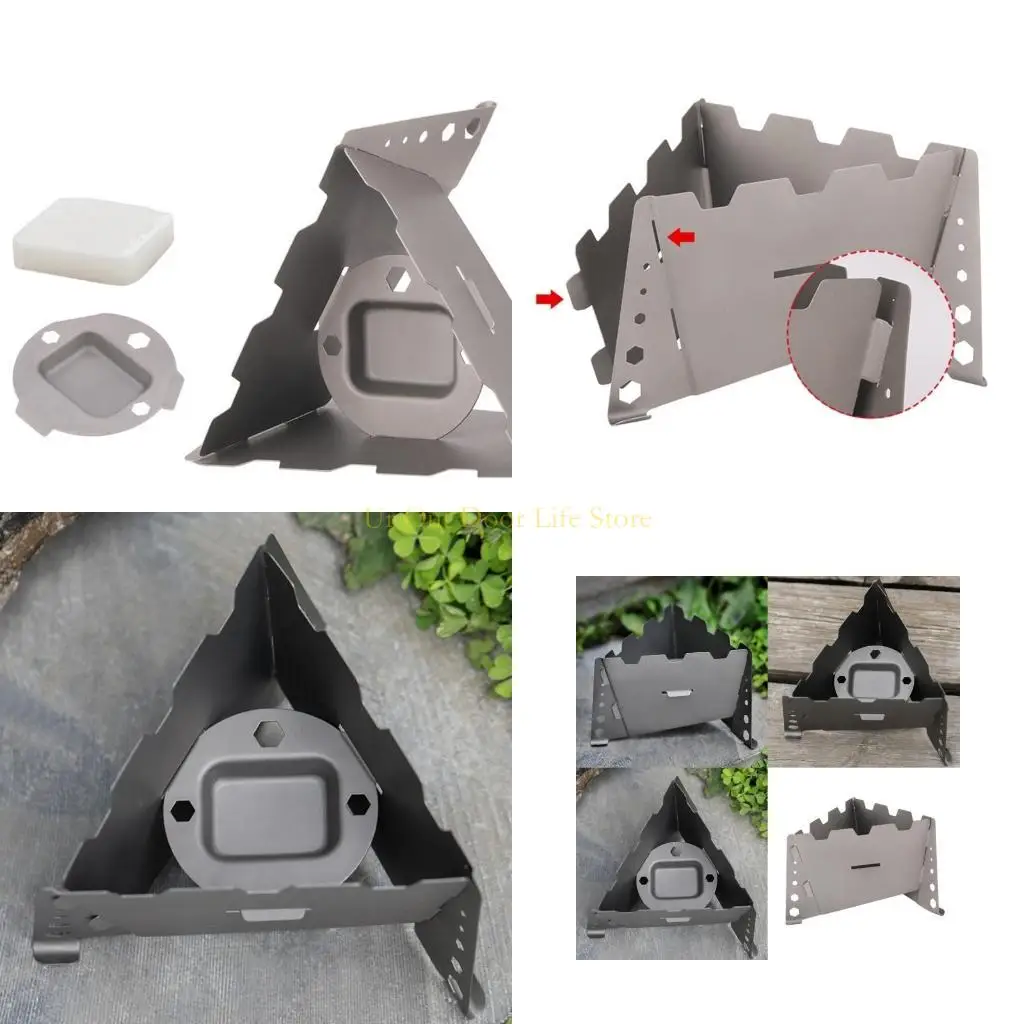 

Складная печь 77 мкФ с боковым лобовым стеклом, легкие спиртовые горелки, компактный размер, складная печь для походов, пищи на