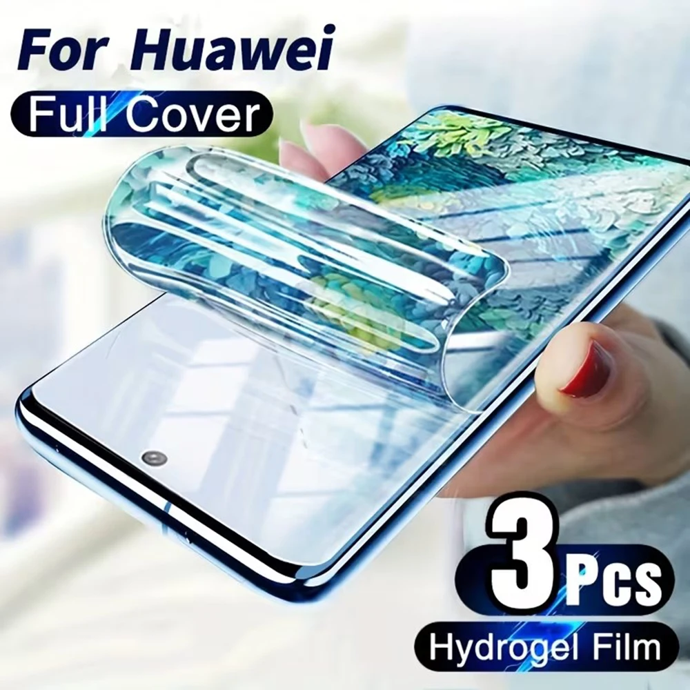Protector de pantalla de 3 uds para Huawei Y9A Y9 Prime Y9S Y9 Y7P Y7A Y7 Y6 Pro película de hidrogel para Huawei Y7 Y6 Y5 Prime 2019 Y6S 2019