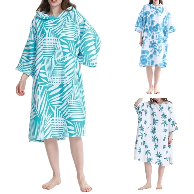 Changing Robe, Microfibre Changing Towel Poncho Hoodied for Wetsuit Changing