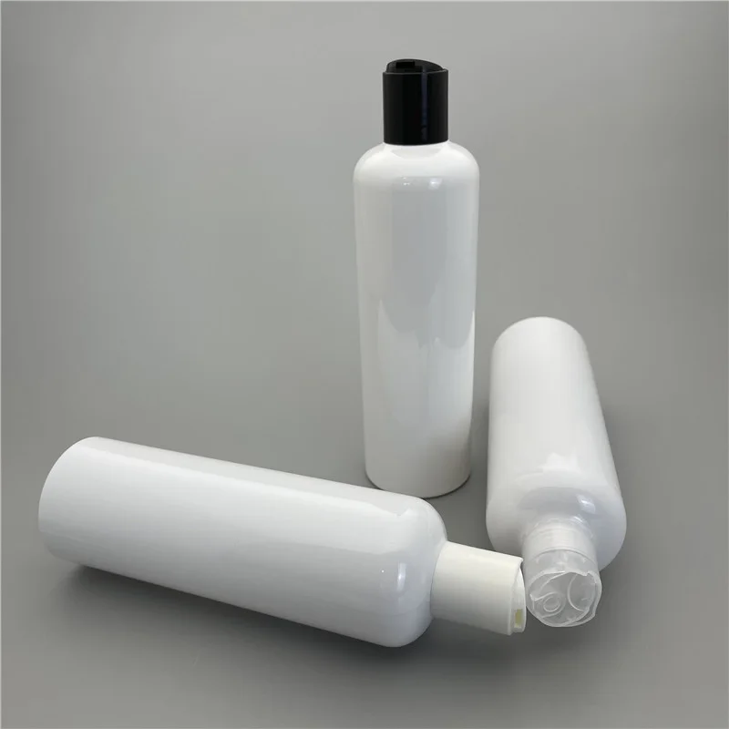 Bottiglie a spalla rotonde vuote per shampoo bianco da 20 pezzi 350 ml con coperchio superiore del disco in plastica gel doccia bottiglie per imballaggio cosmetico da viaggio