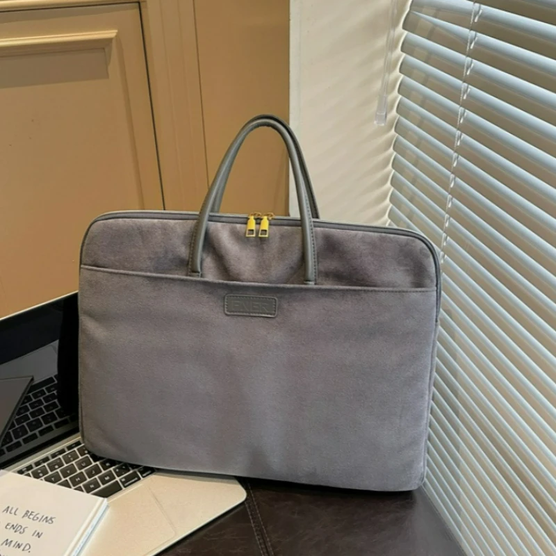 

Simple Top Handle Bag Comfortable and Versatile Texture Casual Laptop Bag Waterproof Lightweight Slim Business Commutity Bag