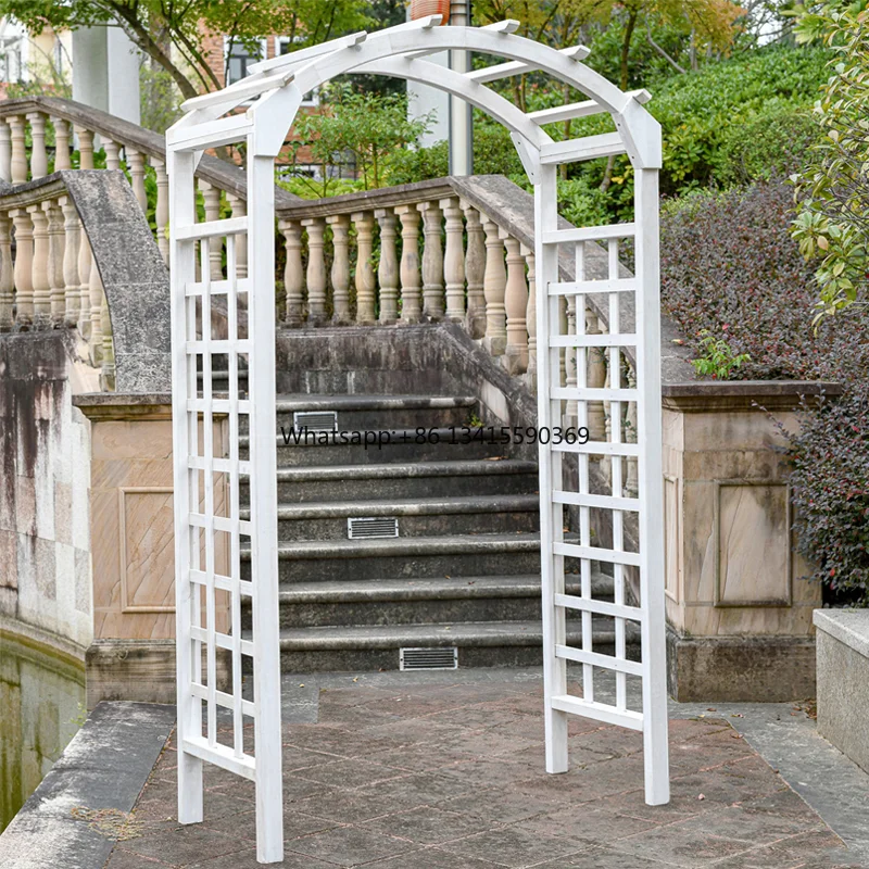 

White Wooden Pergola for Outdoor Garden Decor Elegant Wedding Arch Stylish Arbours Trellis Arches for Weddings and Events