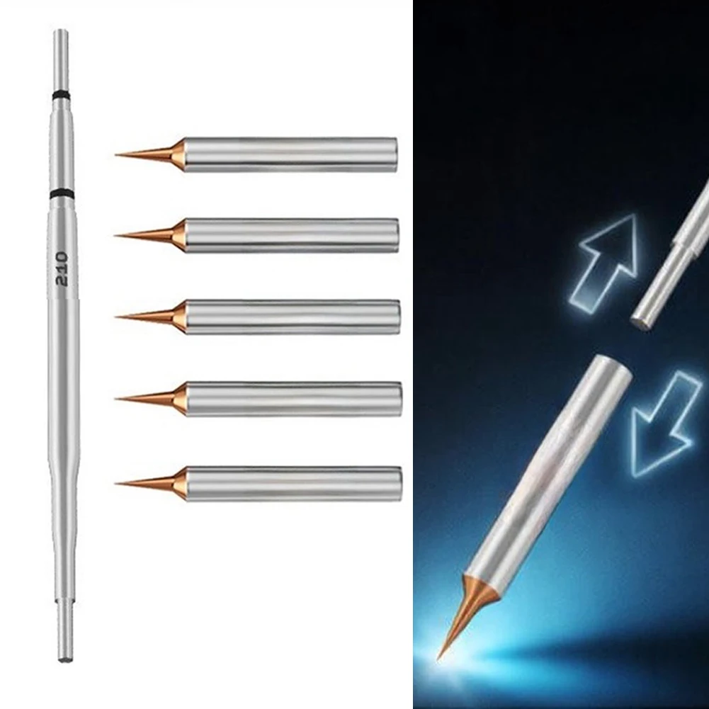 1pc Soldering Iron Tips Ultra-Fine Copper Tips Quick Heating For Motherboards Small Electronic Devices Repair