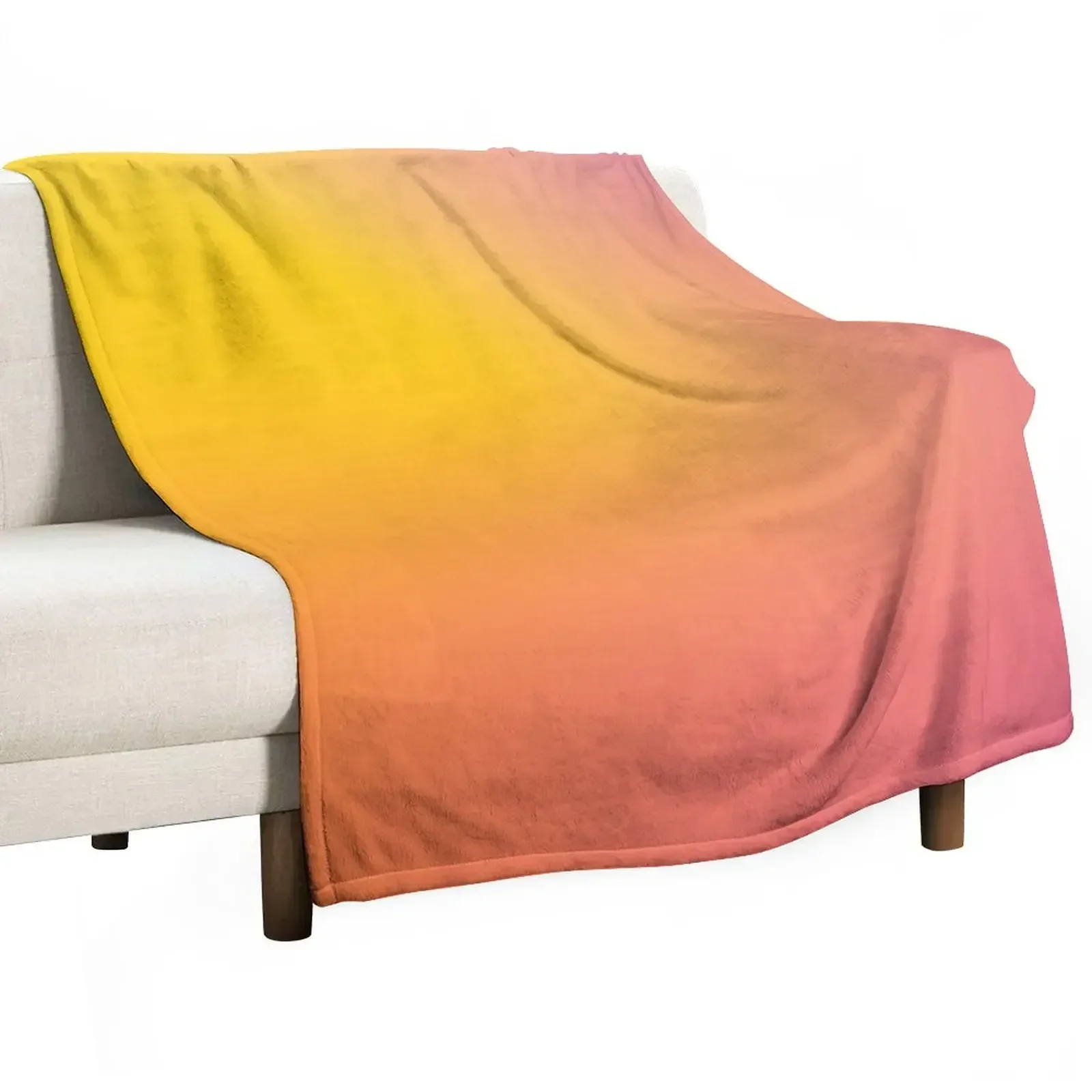 

Orange Yellow Pink Sunset Gradient Throw Blanket Plush Sofas bed plaid Multi-Purpose Blankets