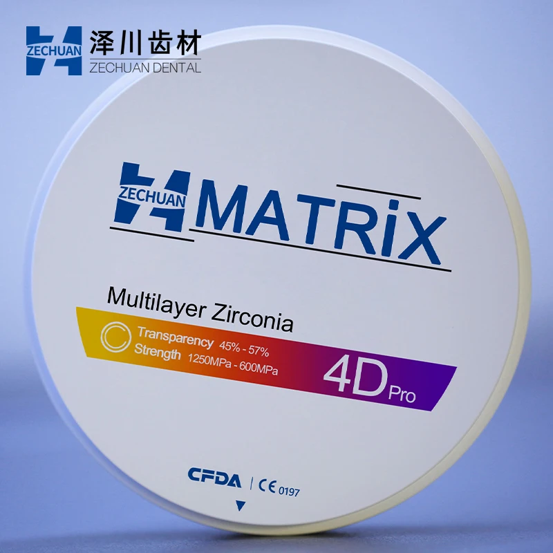 ZECHUAN-bloques de circonita multicapa MATRIX 4D Pro, material de laboratorio Dental, 98mm, fresadora CAD/CAM Roland