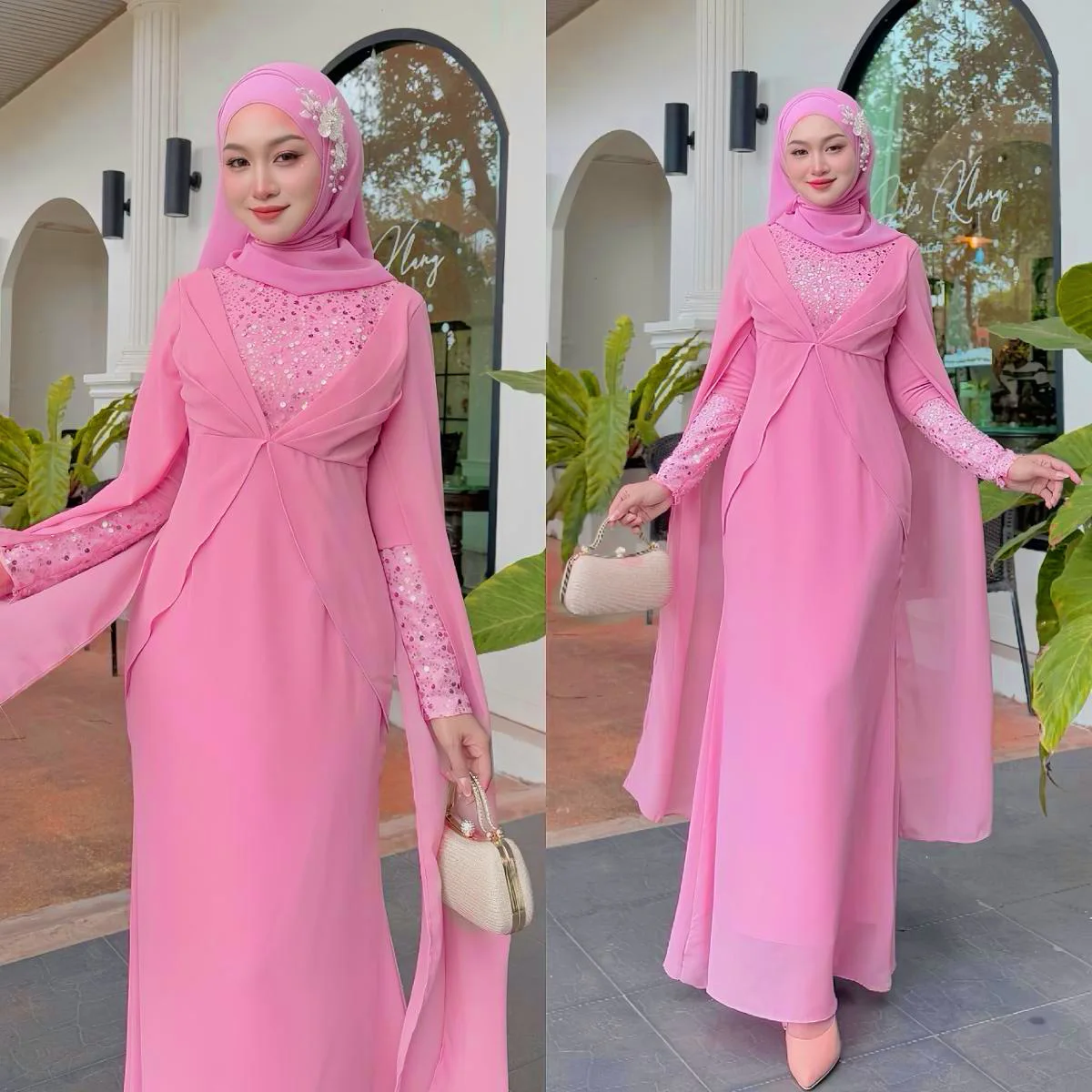 Dress Eid Muslim Abaya Women Party Dresses Jalabiya Vestidos Sequins Abayas Kaftan Islam Arab Long Robe Ramadan Morocco Dubai