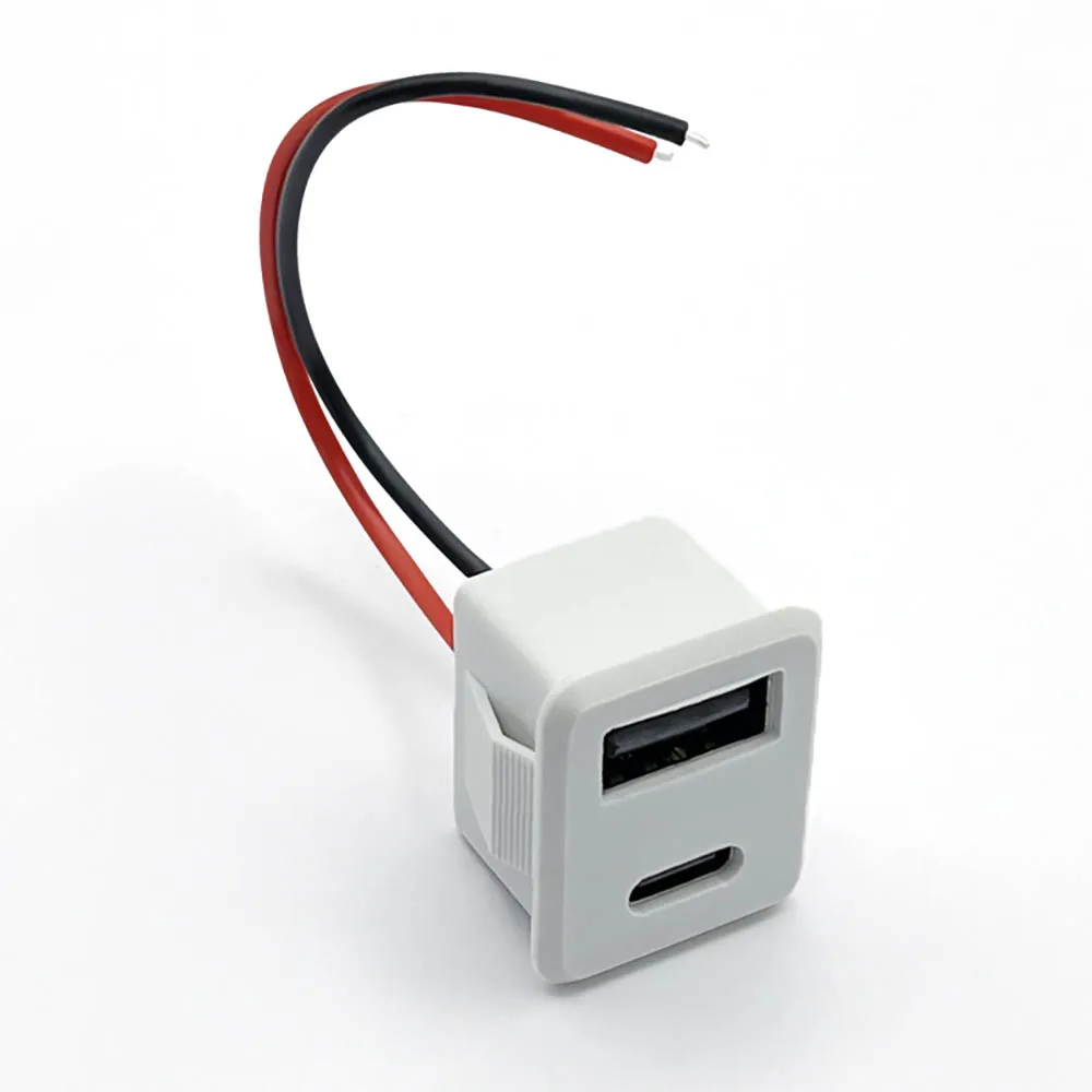 Double Layer Type USB C Female Base 3A Type-C Socket Usb Charging Socket Power Socket Connector With Cable