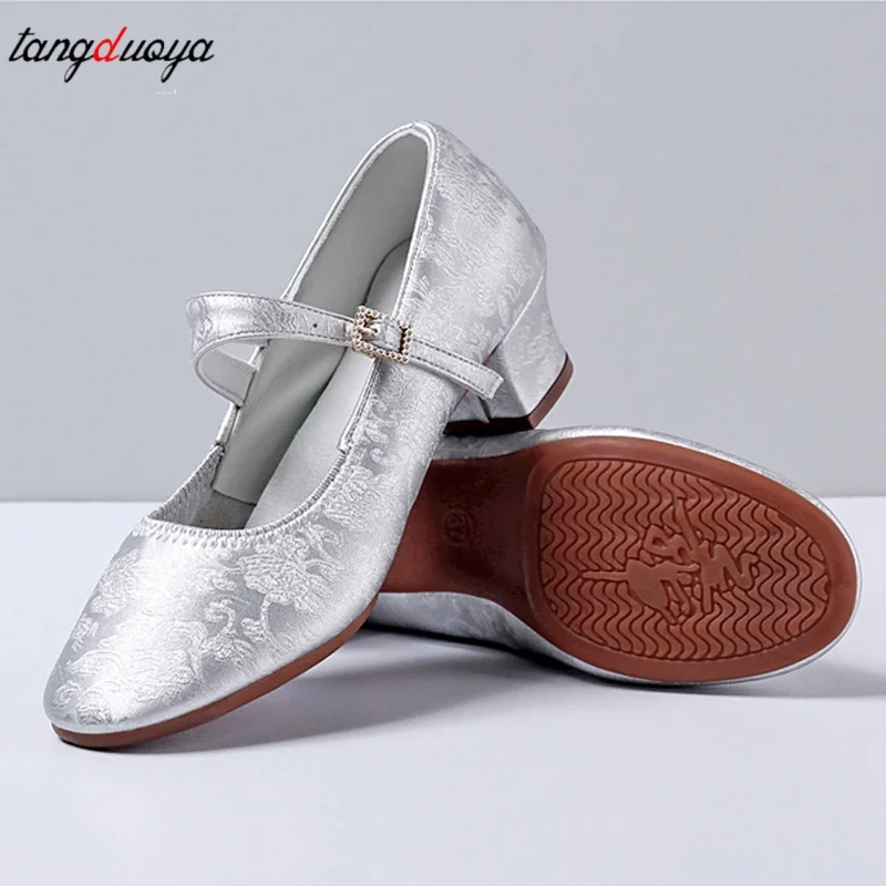 Adult Dance Shoes For Women Soft Bottom Square Dance Shoes Medium Heel Performance Dance Shoes Social Dance Shoes