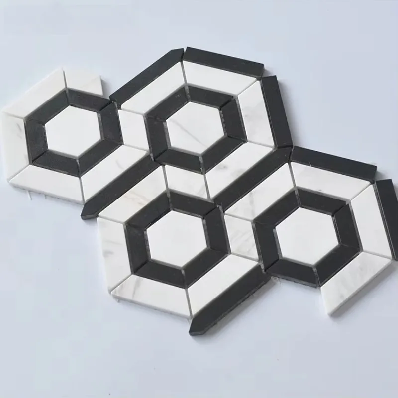 3D Mural Waterjet Stone Marble Mosaic Tile for Kitchen Backsplash Bathroom Floor Wall - Creative Art Project