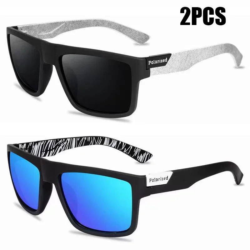 RUISIMO 2 Stück polarisierte Sonnenbrillen für Herren und Damen, Designer-Sonnenbrillen für Herren, Outdoor, Angeln, Bergsteigen, UV400, Óculo