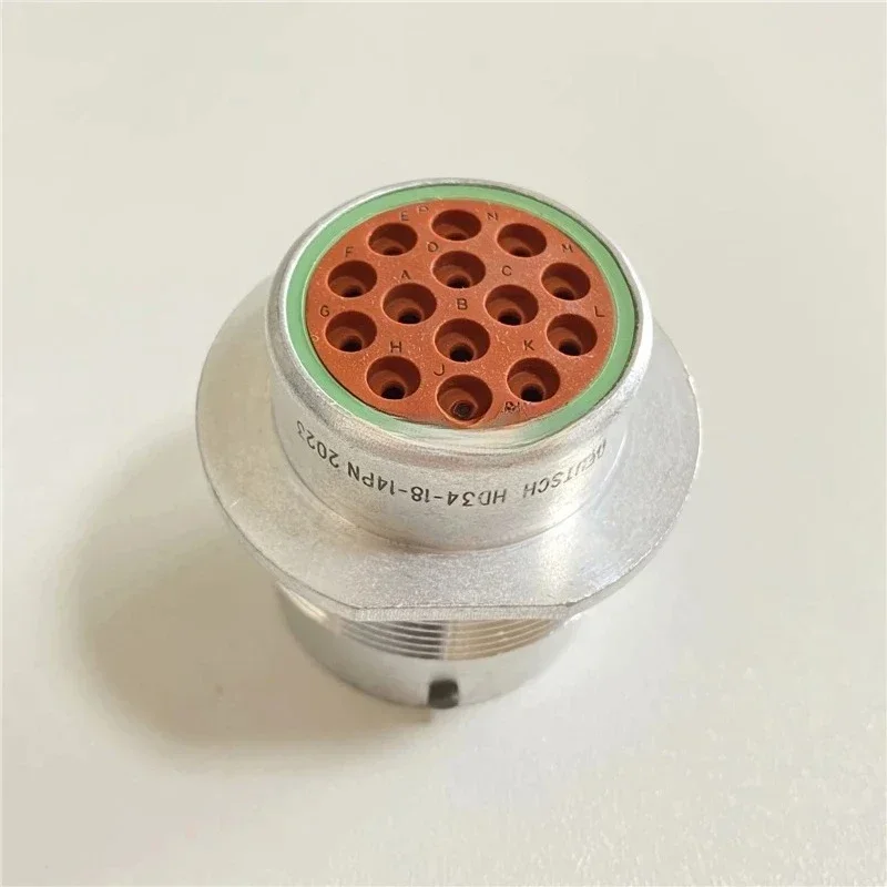 2PCS HD34-18-14PN Automotive Waterproof Plug Metal Circular 14 Hole Male Pin End Sheath Socket Positive
