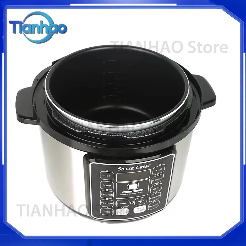6L Electric Pressure Cooker for Rice with Non-Stick Coating Inner Pot Household Pressure Cooker