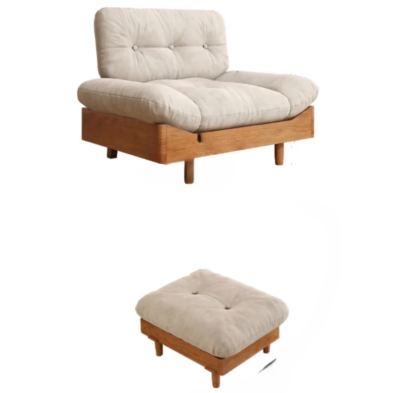 

Облачный диван, одноместный ленивый маленький диван для гостиной, кремовый стиль, спальня, искусственная кожа, высококачественное кресло для отдыха из вишневого дерева