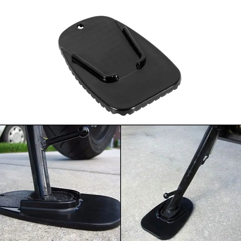 

1pc Motorcycle Plastic Side Stand Black Universal MotoBike Kickstand Non-slip Plate Side Extension Support Foot Pad Base