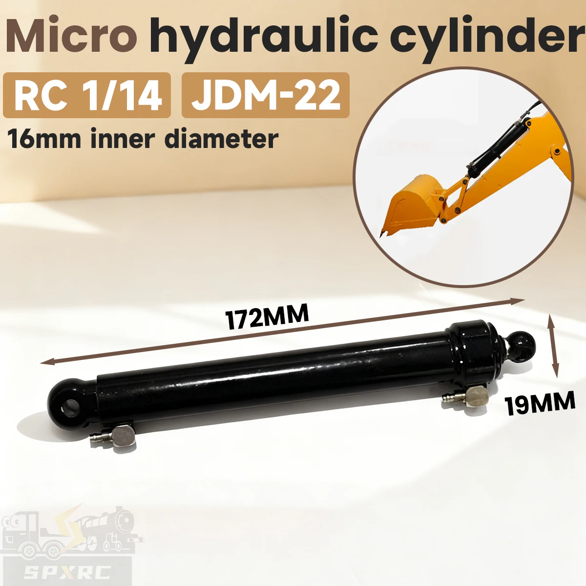 

Металлический гидравлический масляный цилиндр, внутренний диаметр 16 мм, цилиндр двойного действия для 1/14 Tamiya RC самосвал, экскаваторов, детали игрушечной модели