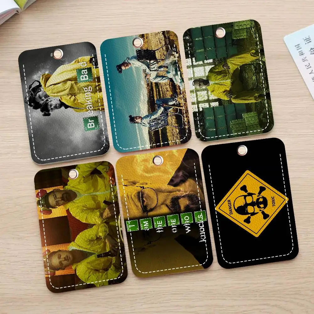 حامل بطاقة الوصول PU من فيلم الجريمة الكلاسيكي B-Breaking B-Bad Style مع سلسلة مفاتيح - حماية تنفيذية لبطاقة مترو الأنفاق البنكية #1