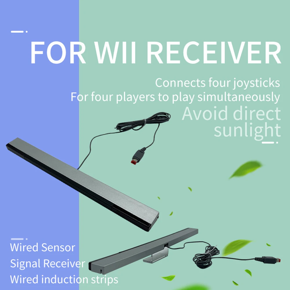 Wired Motion Sensor Receiver with Extension Cord Wired Motion Sensor Bar Wired Remote Sensor Bar for Nintendo Wii Wii U Console