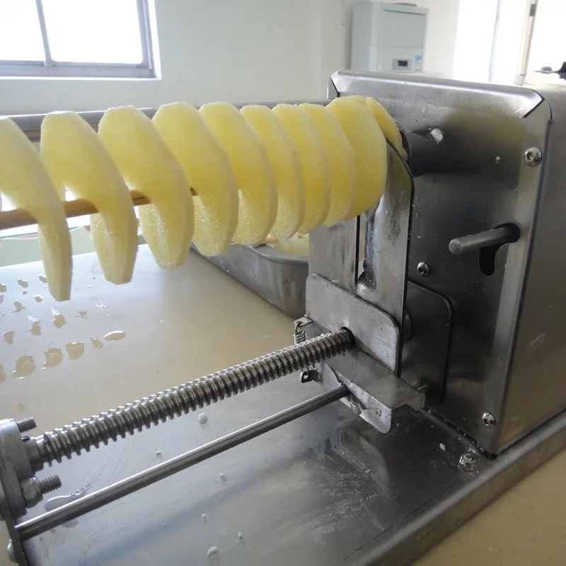 Electric Spiral Potato Cutting Machine Potato Chips Machine Fully Automatic Stretch Cutter Twister Machine