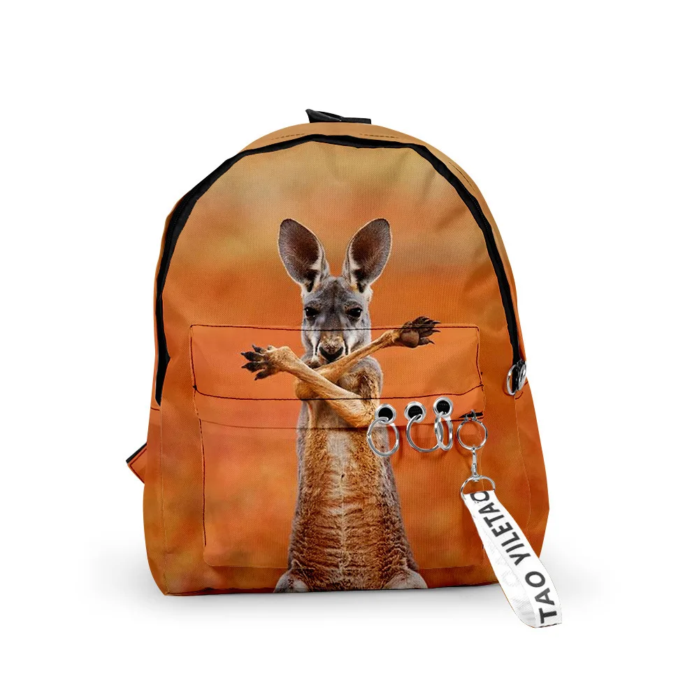 Trendy Youthful Desert Animal Fresh School Bags Notebook Backpacks 3D Print Oxford Waterproof Key Chain Small Travel Bags