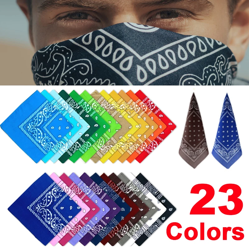 Fashion Bandana Men Women Hip Hop Bandana Cycling Mask Halloween Christmas Headband Hair Band Wrist Wrap Hair Scarf